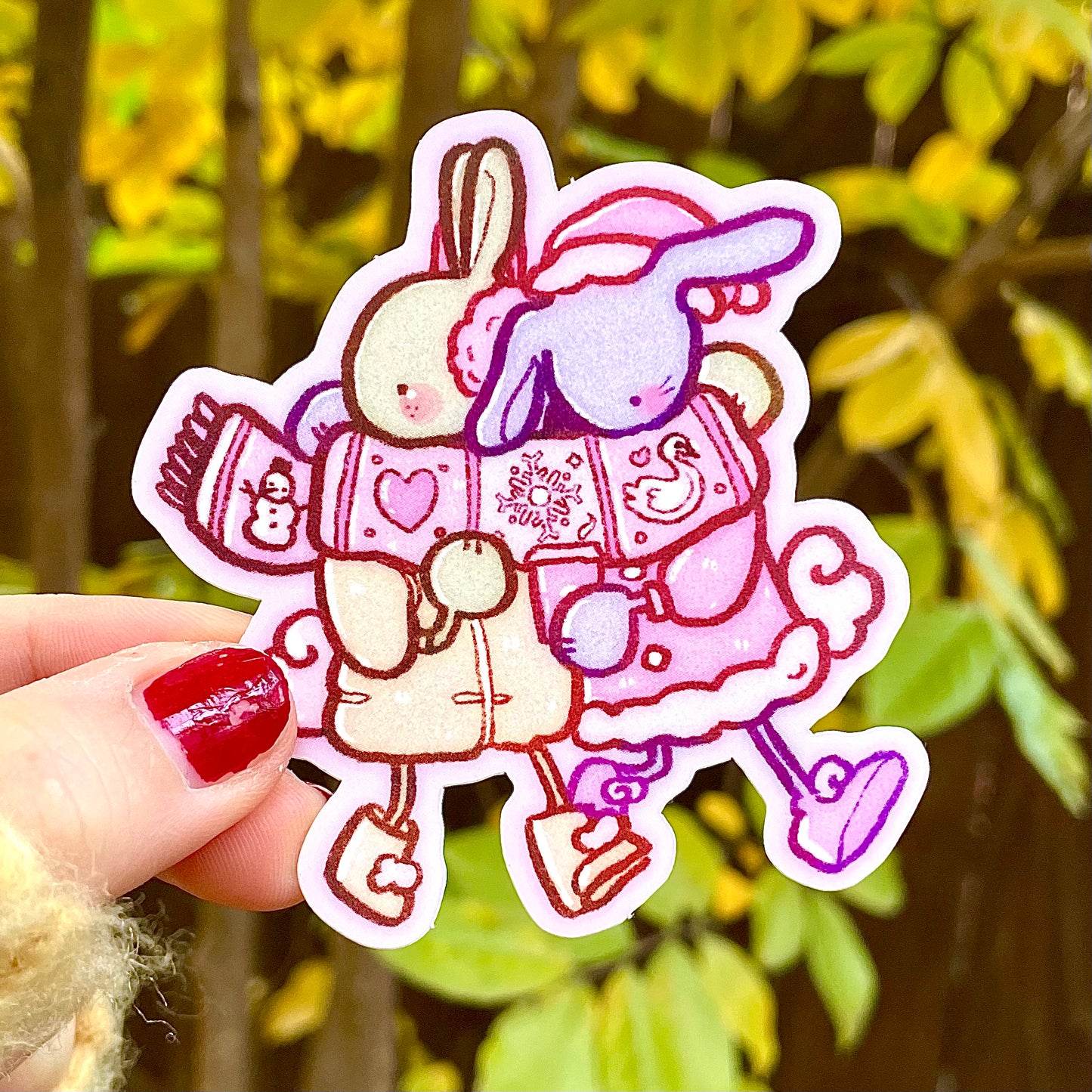 lovers in a scarf sticker