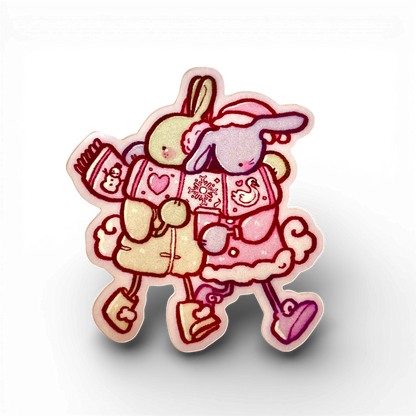 lovers in a scarf sticker