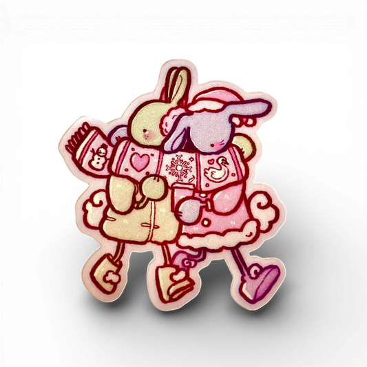 lovers in a scarf sticker